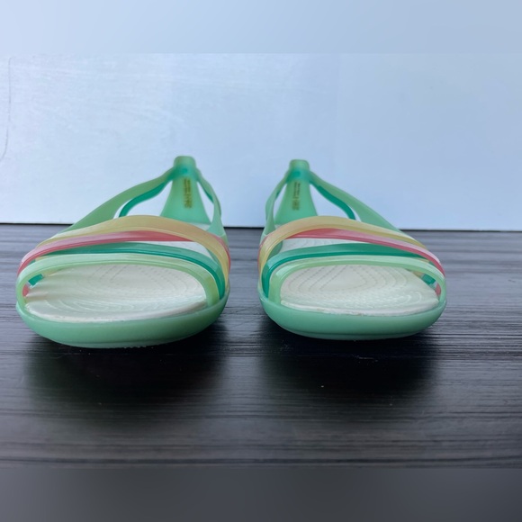 💥SALE💥 Crocs Green Isabella Sandal Jelly Comfort Shoes Pink Yellow Mint Size 8 - Picture 3 of 10